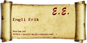Engli Erik névjegykártya